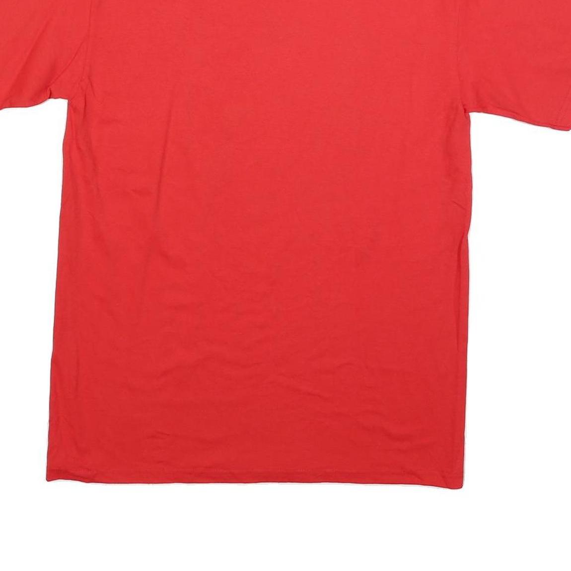 MAJESTIC Mens Red Texas Rangers Graphic T-Shirt M Short Sleeve Crew Neck World