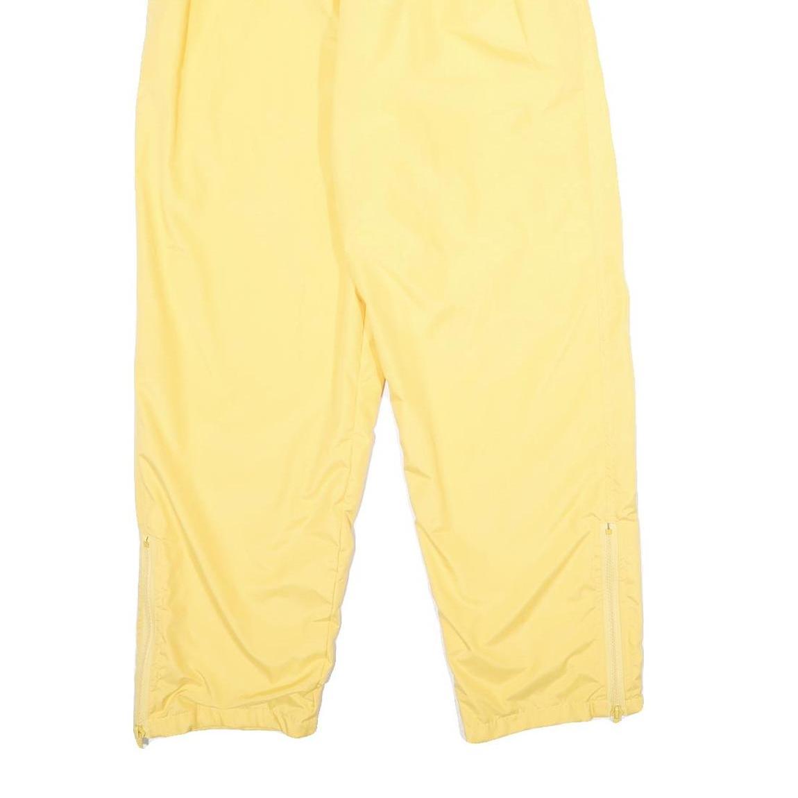 Womens Yellow Joggers UK 10 W22 L30 Relaxed Tapered Fit Drawstring Closure