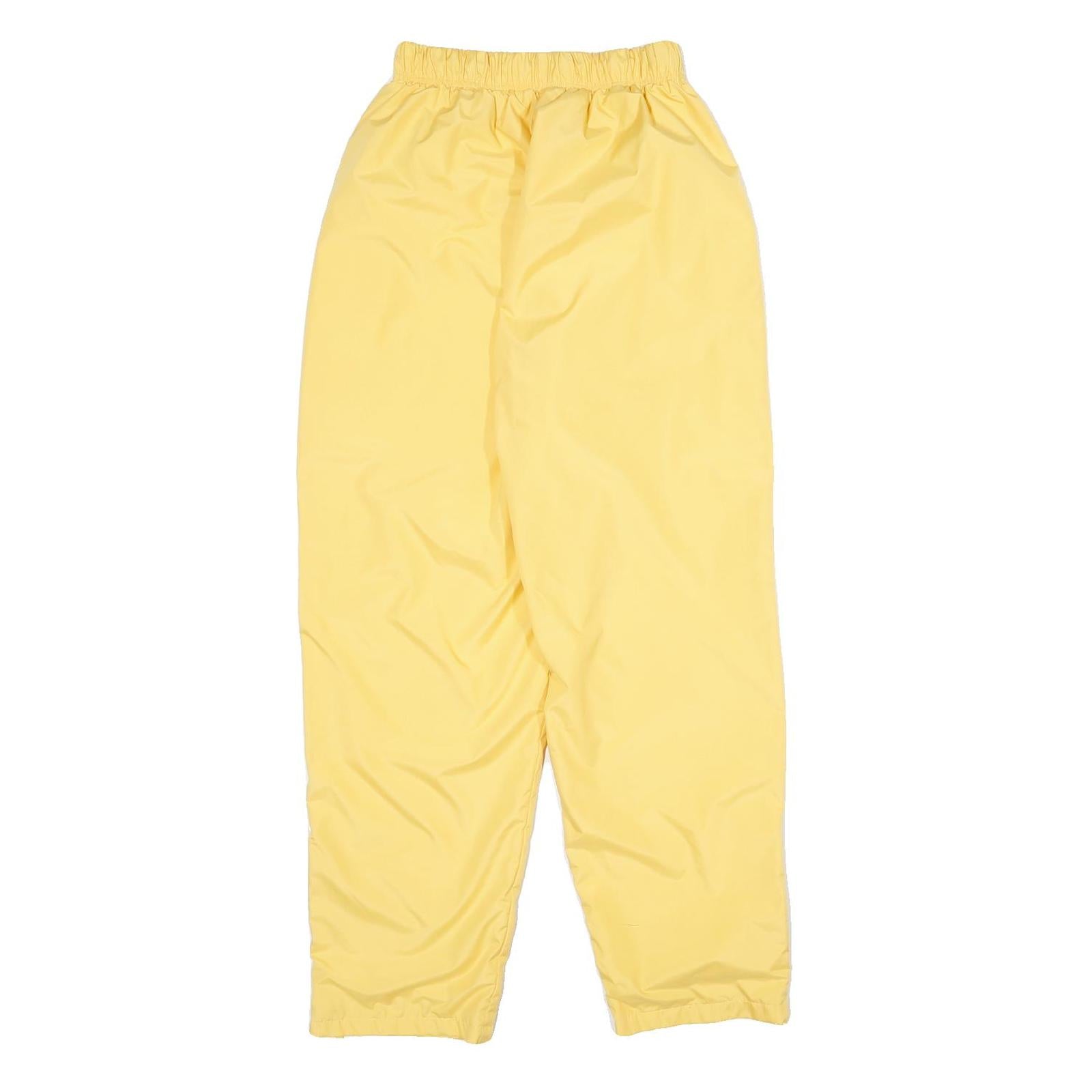 Womens Yellow Joggers UK 10 W22 L30 Relaxed Tapered Fit Drawstring Closure