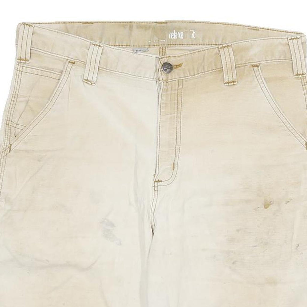 CARHARTT Mens Shorts Beige XL W34 Cotton Blend Casual Workwear Utility
