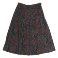 Womens Navy Floral Pleated Midi Nylon Skirt Size M Flowing Comfortable