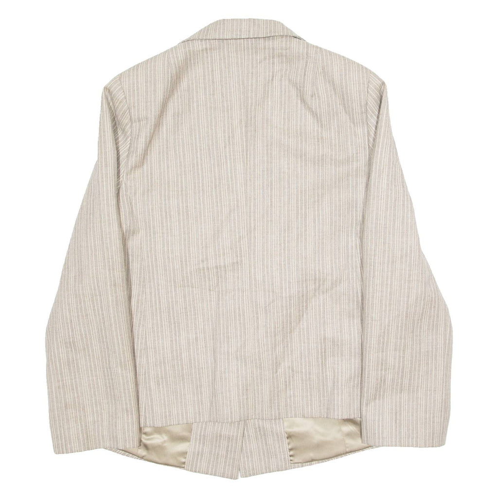 Womens Blazer Jacket Grey 90s Striped L