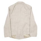 Womens Blazer Jacket Grey 90s Striped L