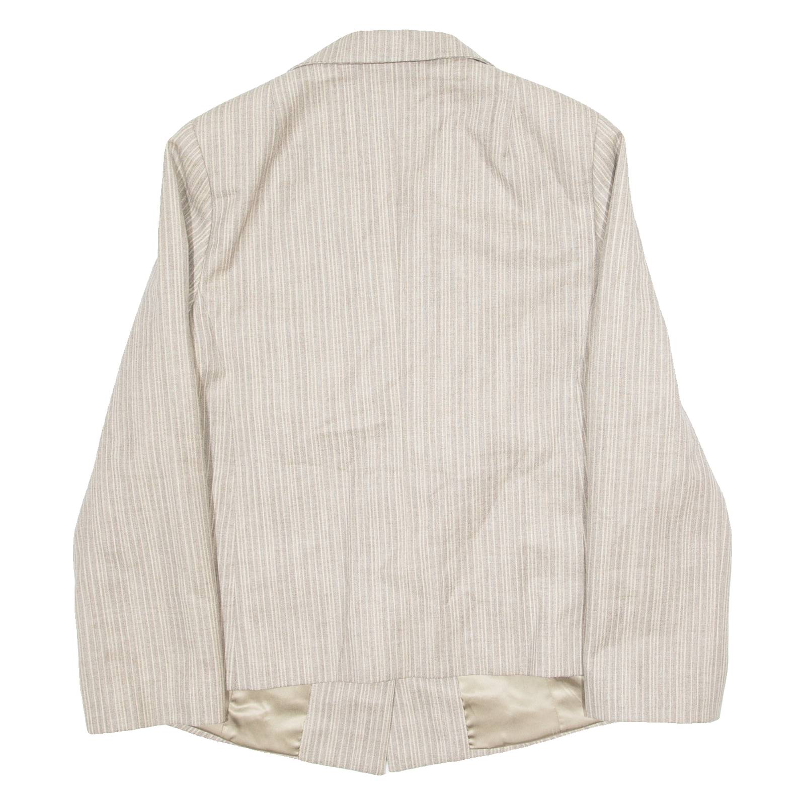 Womens Blazer Jacket Grey 90s Striped L