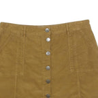 FAT FACE Womens Beige Cotton Blend Button Front Mini Skirt UK 12 Casual Pockets