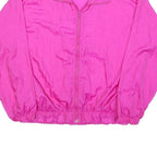 MARIKA Womens Pink Nylon Zip Jacket L Windbreaker Plain Lightweight Outdoor