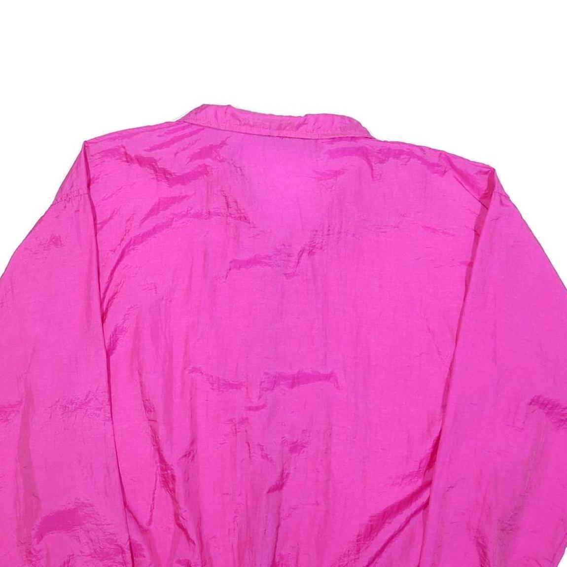 MARIKA Womens Pink Nylon Zip Jacket L Windbreaker Plain Lightweight Outdoor