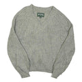 AMERICAN EAGLE Womens Grey Pullover Plain V-Neck Chunky Knit Jumper M Casual