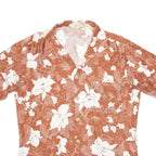 CALIFORNIA SHORES Mens Hawaiian Shirt Brown Floral S