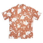 CALIFORNIA SHORES Mens Hawaiian Shirt Brown Floral S