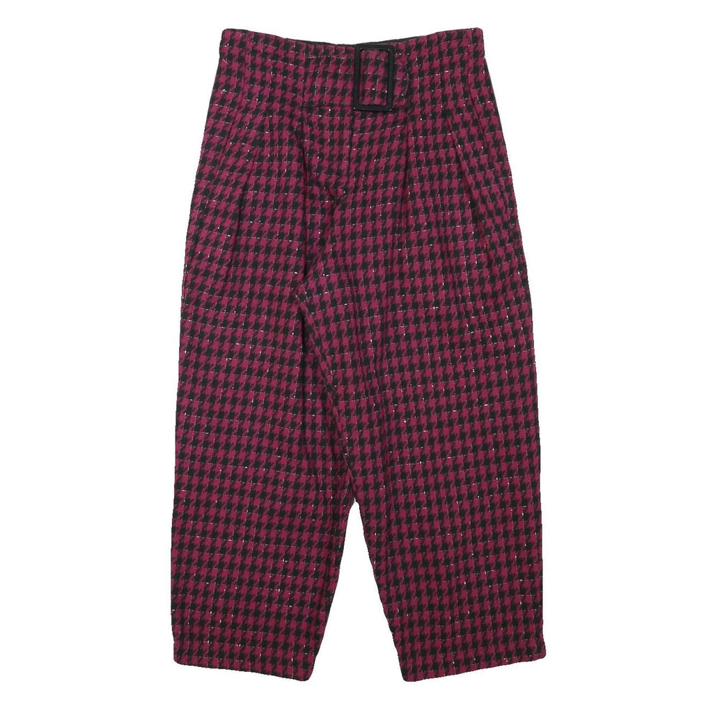 PM COMPANY Womens Polyester Blend Black & Pink Relaxed Tapered Trousers W29 L23