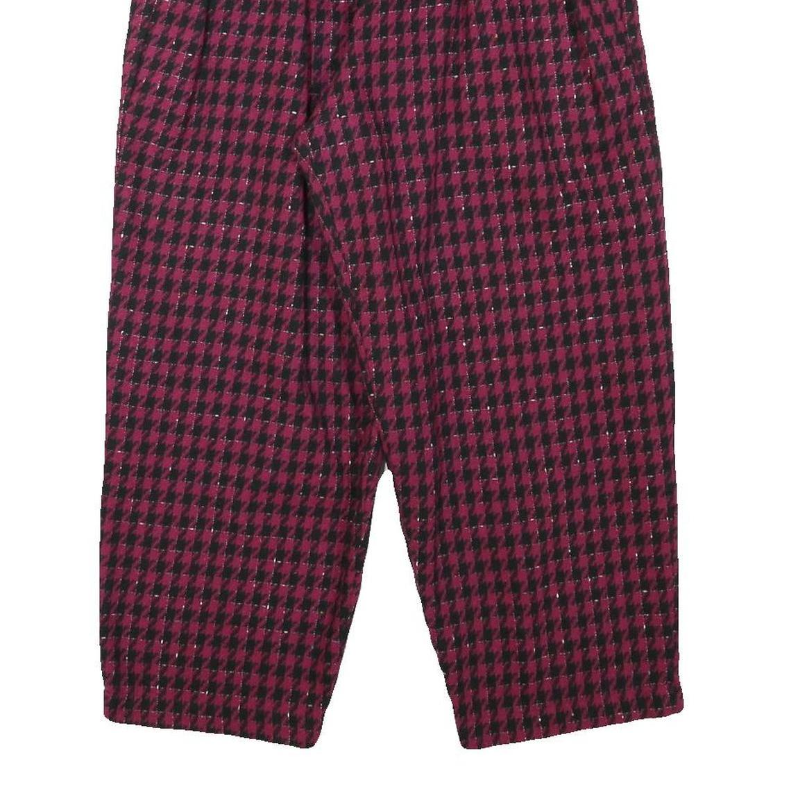 PM COMPANY Womens Polyester Blend Black & Pink Relaxed Tapered Trousers W29 L23