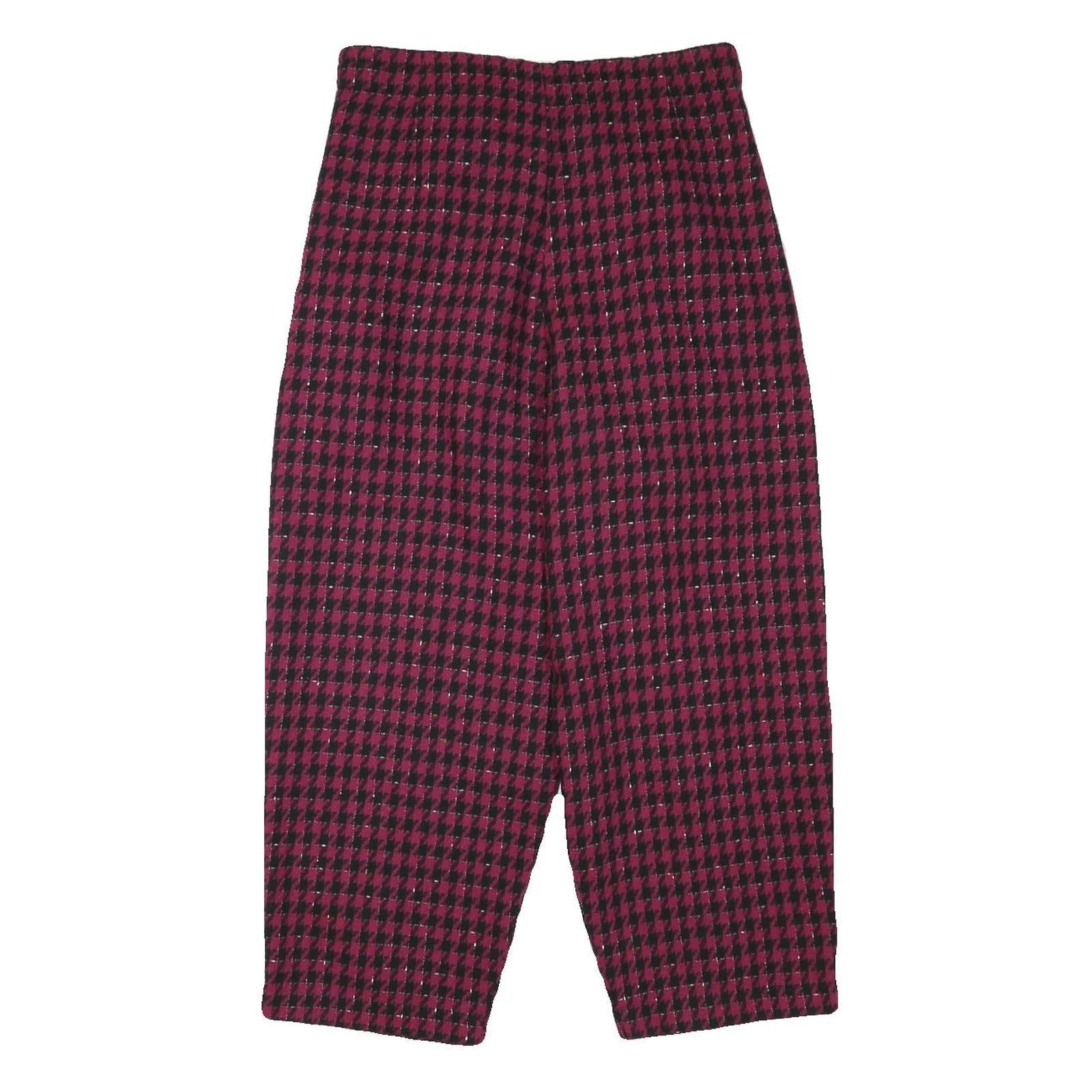 PM COMPANY Womens Polyester Blend Black & Pink Relaxed Tapered Trousers W29 L23