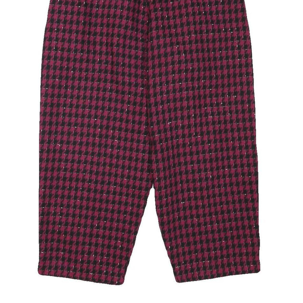 PM COMPANY Womens Polyester Blend Black & Pink Relaxed Tapered Trousers W29 L23