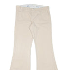 JUICY COUTURE Womens Cotton Blend Beige Regular Fit Wide-Leg Trousers W32 L33