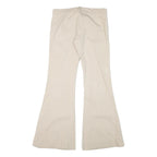 JUICY COUTURE Womens Cotton Blend Beige Regular Fit Wide-Leg Trousers W32 L33