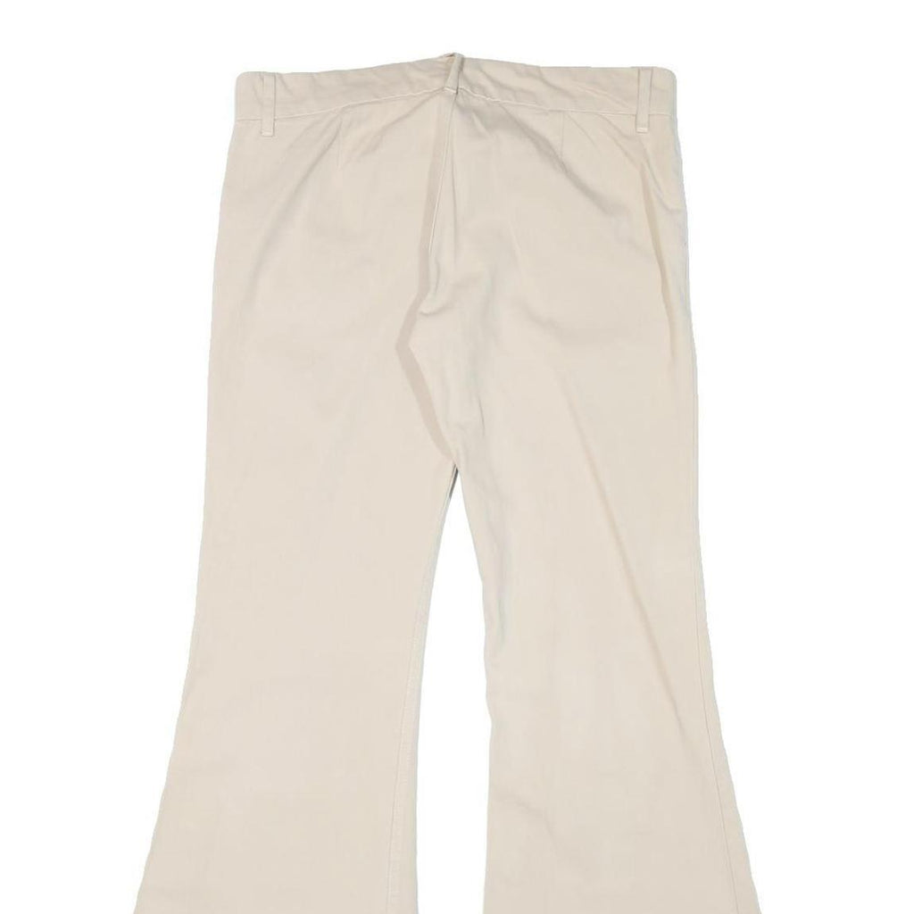 JUICY COUTURE Womens Cotton Blend Beige Regular Fit Wide-Leg Trousers W32 L33