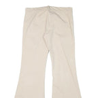 JUICY COUTURE Womens Cotton Blend Beige Regular Fit Wide-Leg Trousers W32 L33