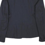 ZARA BASIC Womens Navy Blue Tailored Jacket S Polyester Blend Buttoned Plain