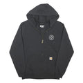 CARHARTT Mens Black Zip Hoodie M Cybercoders Logo Workwear Zip Up