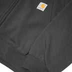 CARHARTT Mens Black Zip Hoodie M Cybercoders Logo Workwear Zip Up