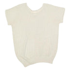 ROSA Womens Cream Patterned Jumper Scoop Neck Basic Knit M Embellished Bird