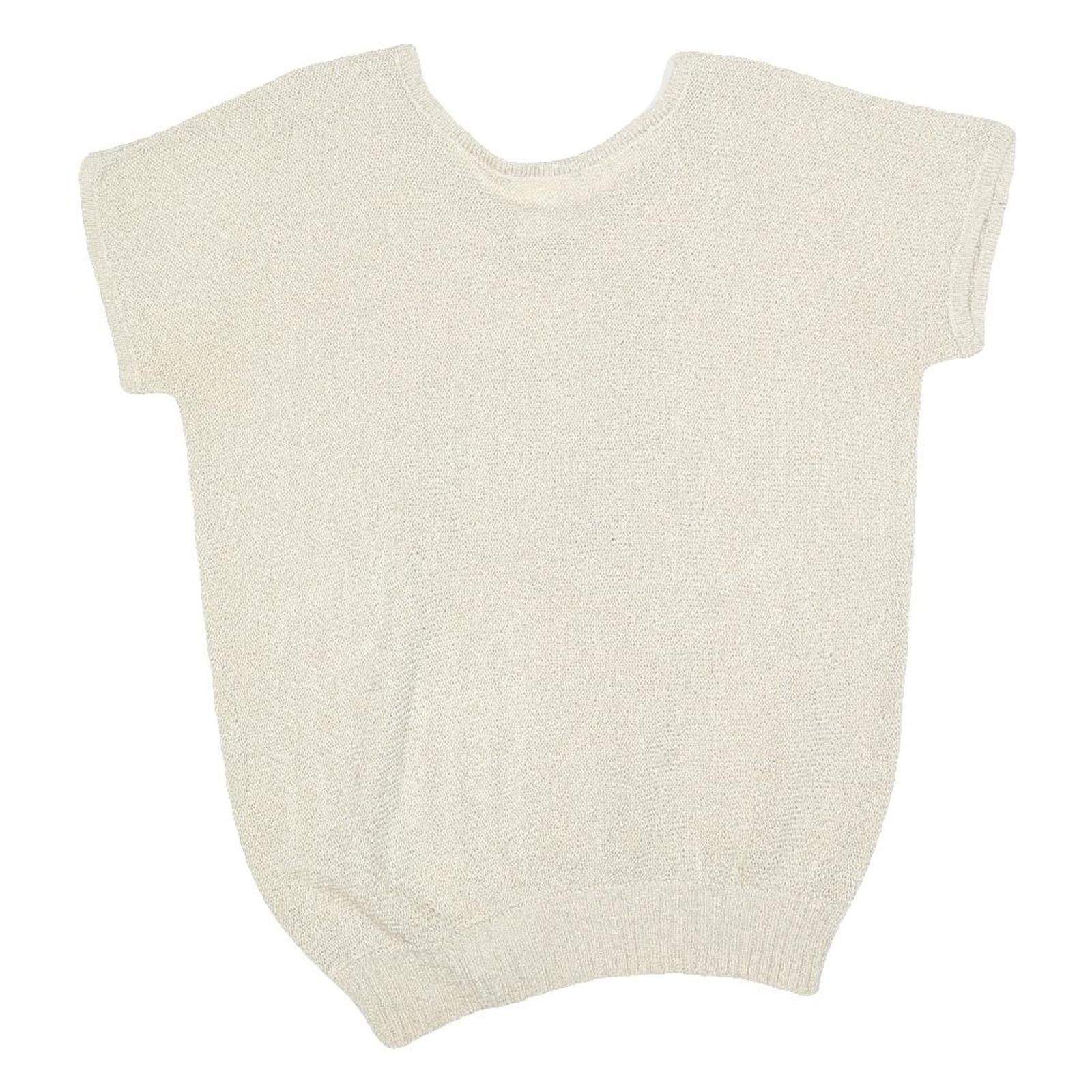ROSA Womens Cream Patterned Jumper Scoop Neck Basic Knit M Embellished Bird