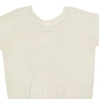 ROSA Womens Cream Patterned Jumper Scoop Neck Basic Knit M Embellished Bird