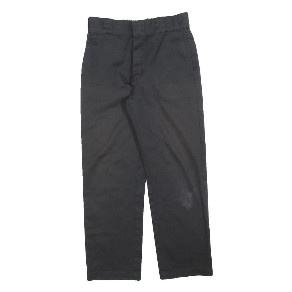 DICKIES Womens Cotton Blend Black Regular Straight Trousers W27 L26 Workwear