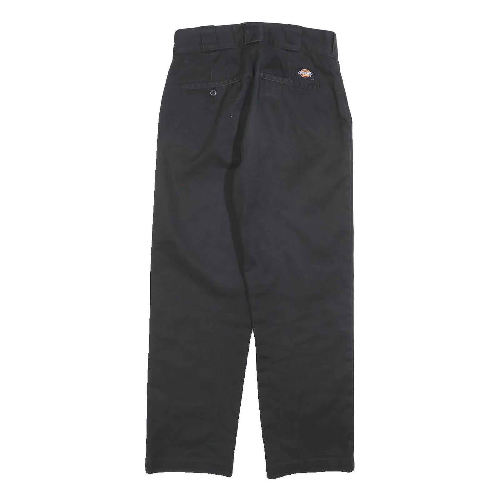 DICKIES Womens Cotton Blend Black Regular Straight Trousers W27 L26 Workwear