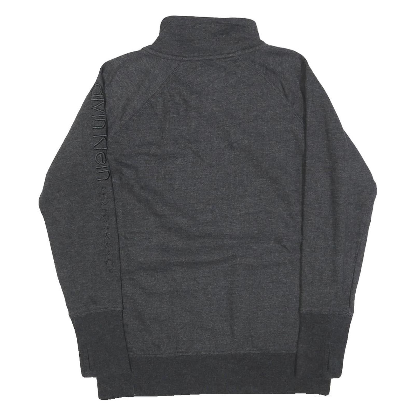 CALVIN KLEIN PERFORMANCE Womens Grey Crew Neck L Cotton Blend Sweatshirt