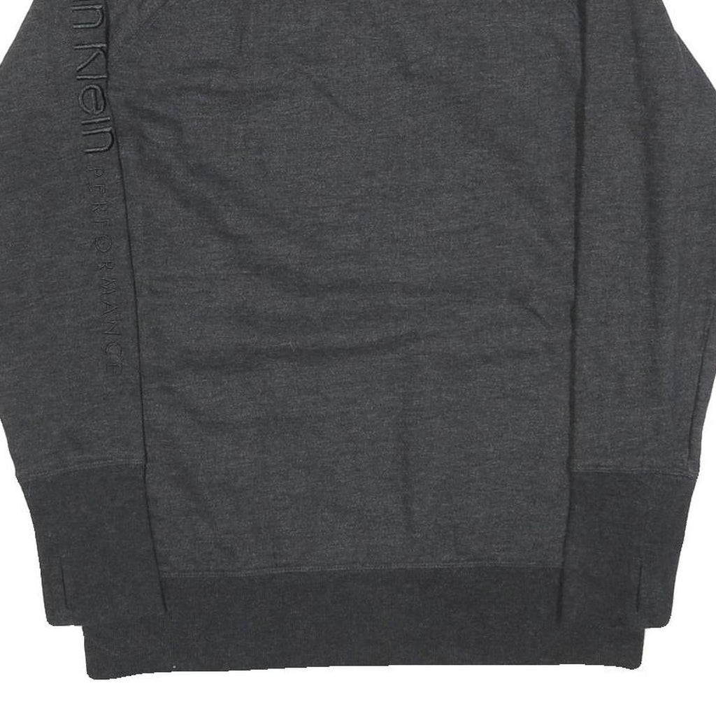 CALVIN KLEIN PERFORMANCE Womens Grey Crew Neck L Cotton Blend Sweatshirt