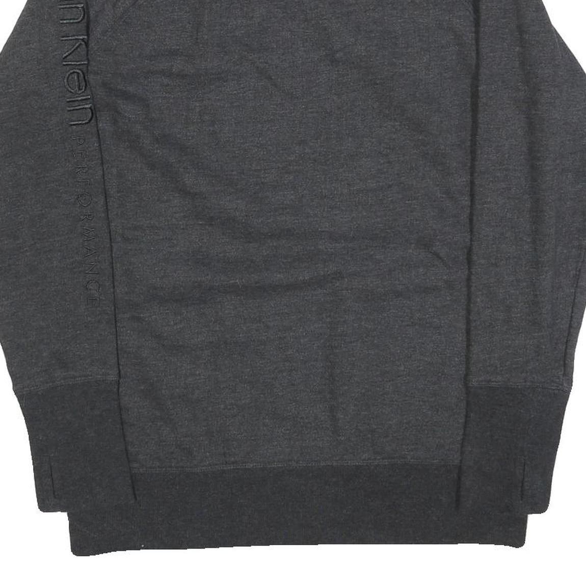 CALVIN KLEIN PERFORMANCE Womens Grey Crew Neck L Cotton Blend Sweatshirt