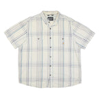 CARHARTT Mens White Blue Grey Check Shirt XL Cotton Blend Casual Button Down