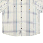 CARHARTT Mens White Blue Grey Check Shirt XL Cotton Blend Casual Button Down