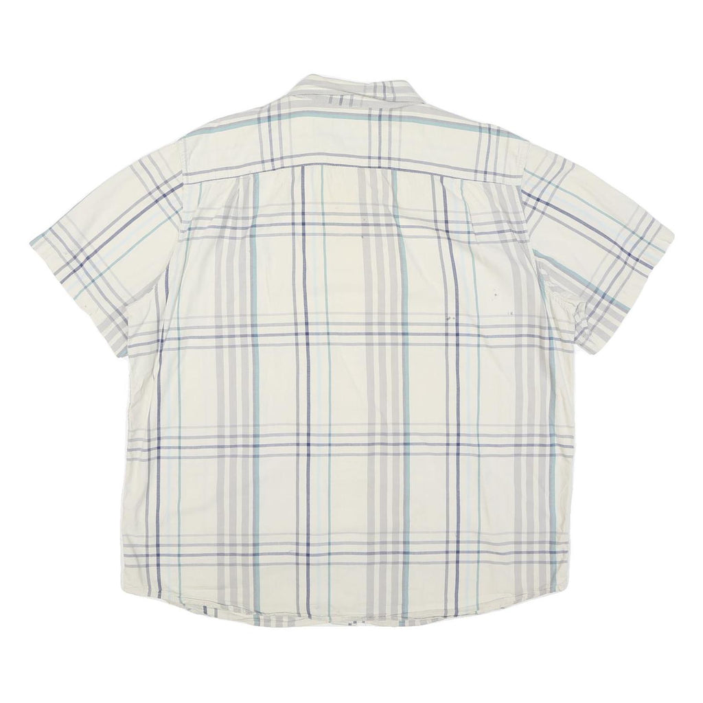 CARHARTT Mens White Blue Grey Check Shirt XL Cotton Blend Casual Button Down