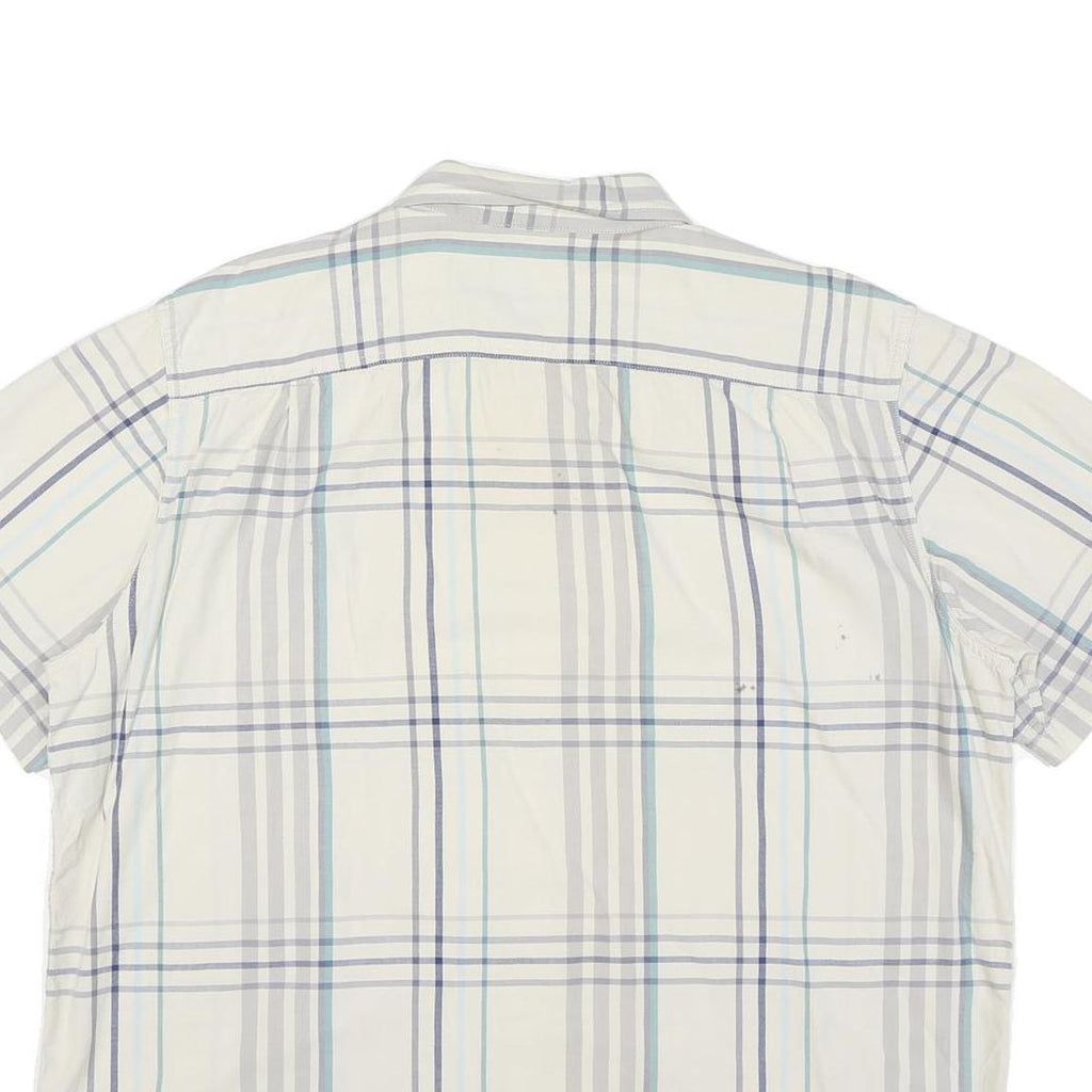 CARHARTT Mens White Blue Grey Check Shirt XL Cotton Blend Casual Button Down