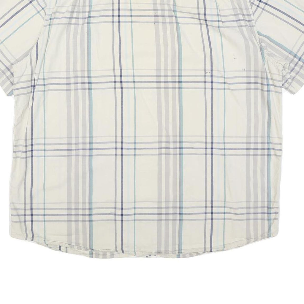CARHARTT Mens White Blue Grey Check Shirt XL Cotton Blend Casual Button Down