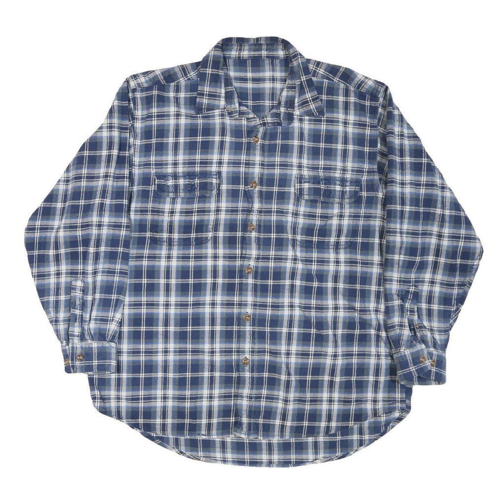 FIELD & STREAM Mens Blue & White Check Shirt XL Casual Cotton Blend Button-Up