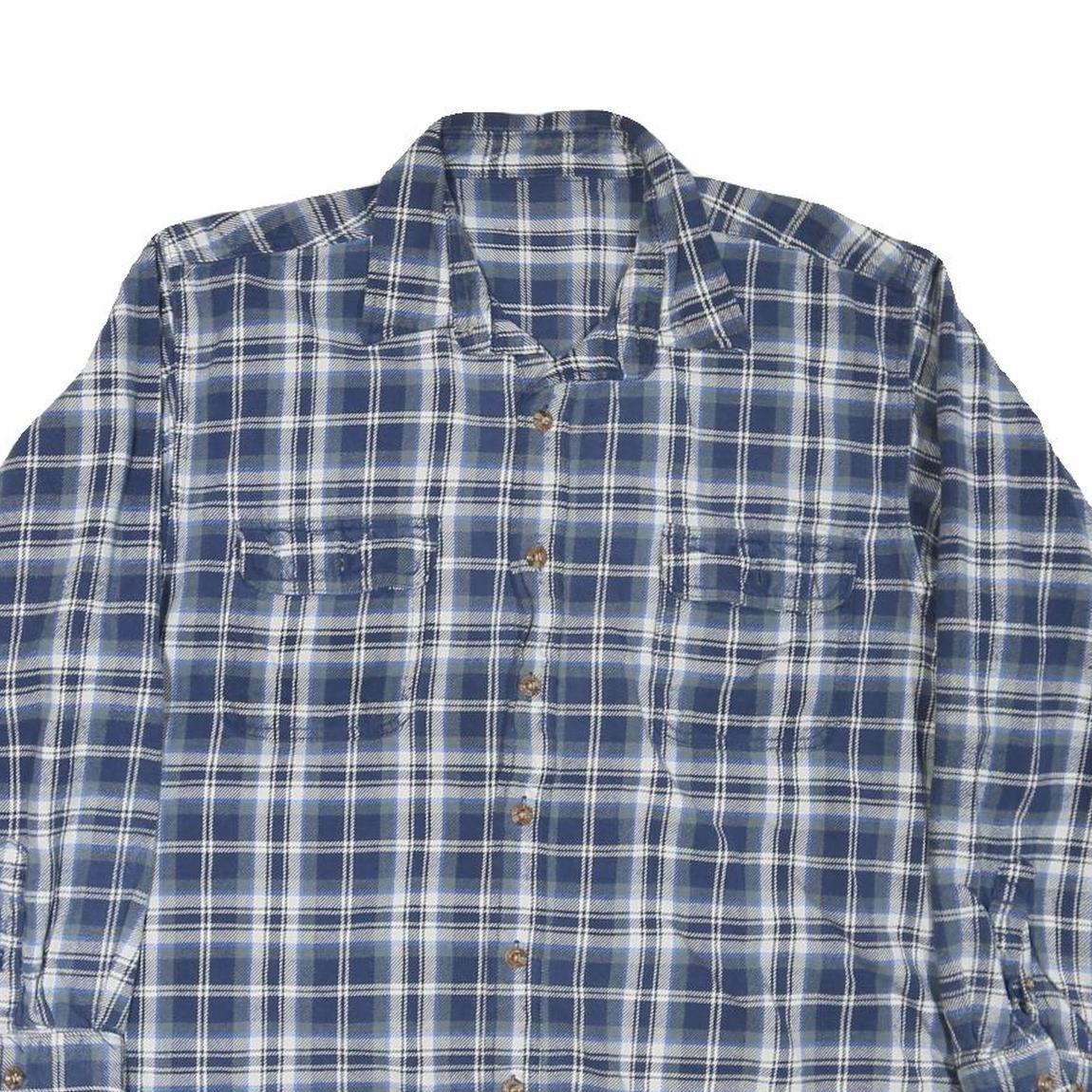 FIELD & STREAM Mens Blue & White Check Shirt XL Casual Cotton Blend Button-Up