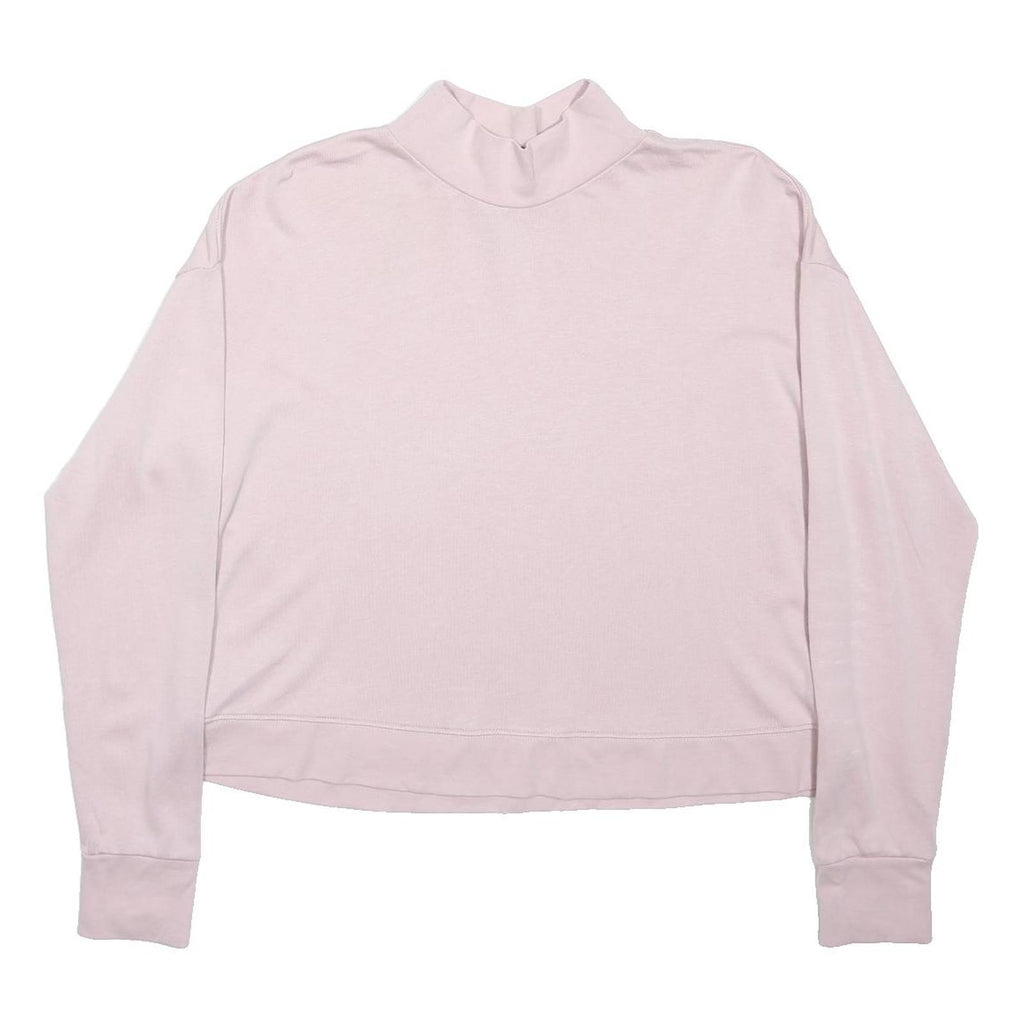 SWEATY BETTY Womens Pink Plain Pullover Jumper Crew Neck Cotton Blend M
