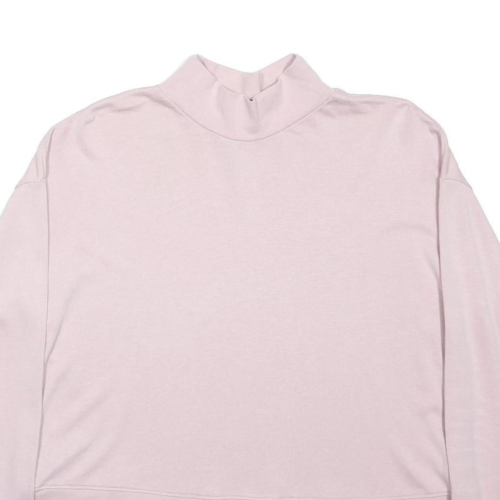 SWEATY BETTY Womens Pink Plain Pullover Jumper Crew Neck Cotton Blend M