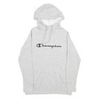 CHAMPION Mens Grey Hoodie S Cotton Blend Pullover Logo Casual Comfort Wear