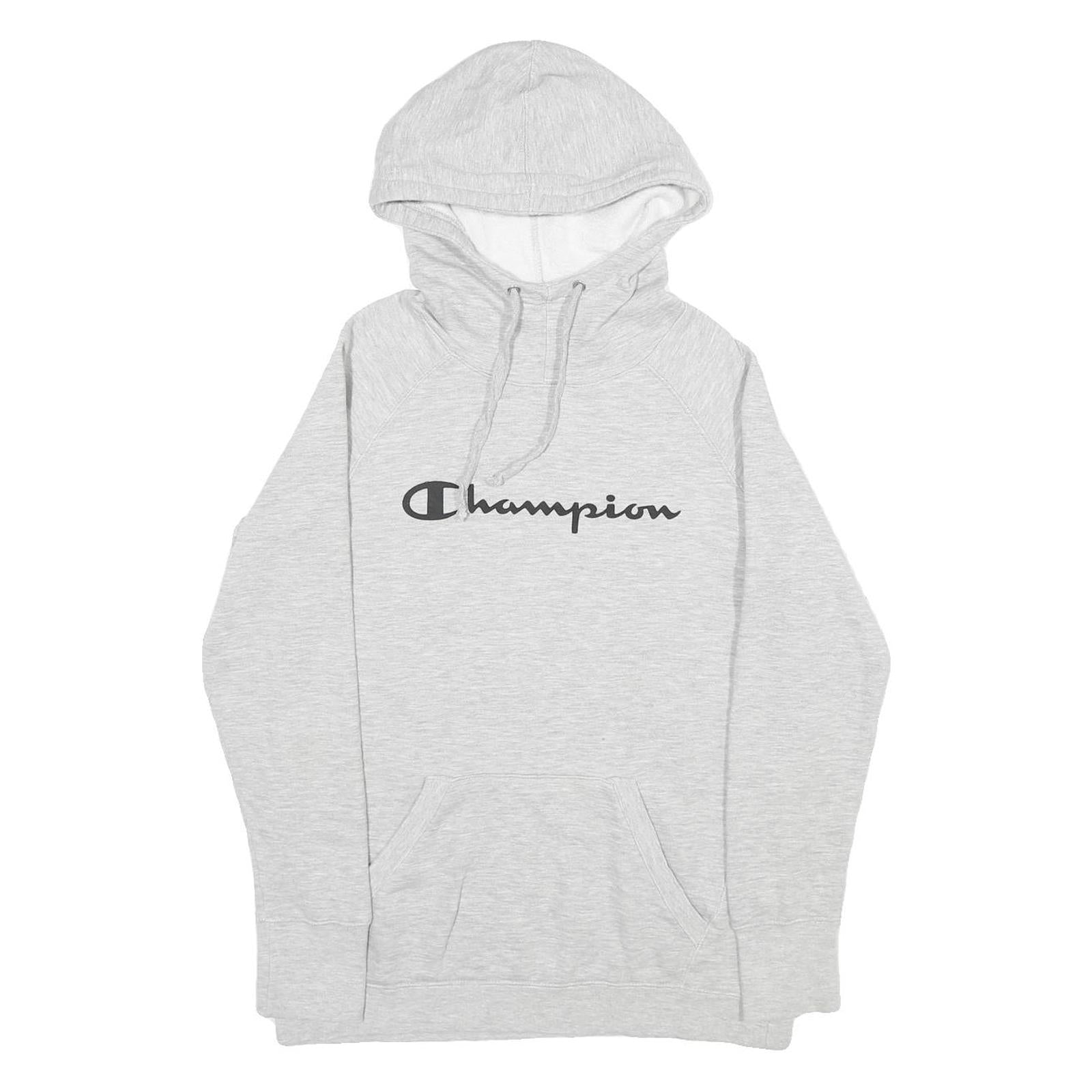 CHAMPION Mens Grey Hoodie S Cotton Blend Pullover Logo Casual Comfort Wear