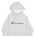 CHAMPION Mens Grey Hoodie S Cotton Blend Pullover Logo Casual Comfort Wear