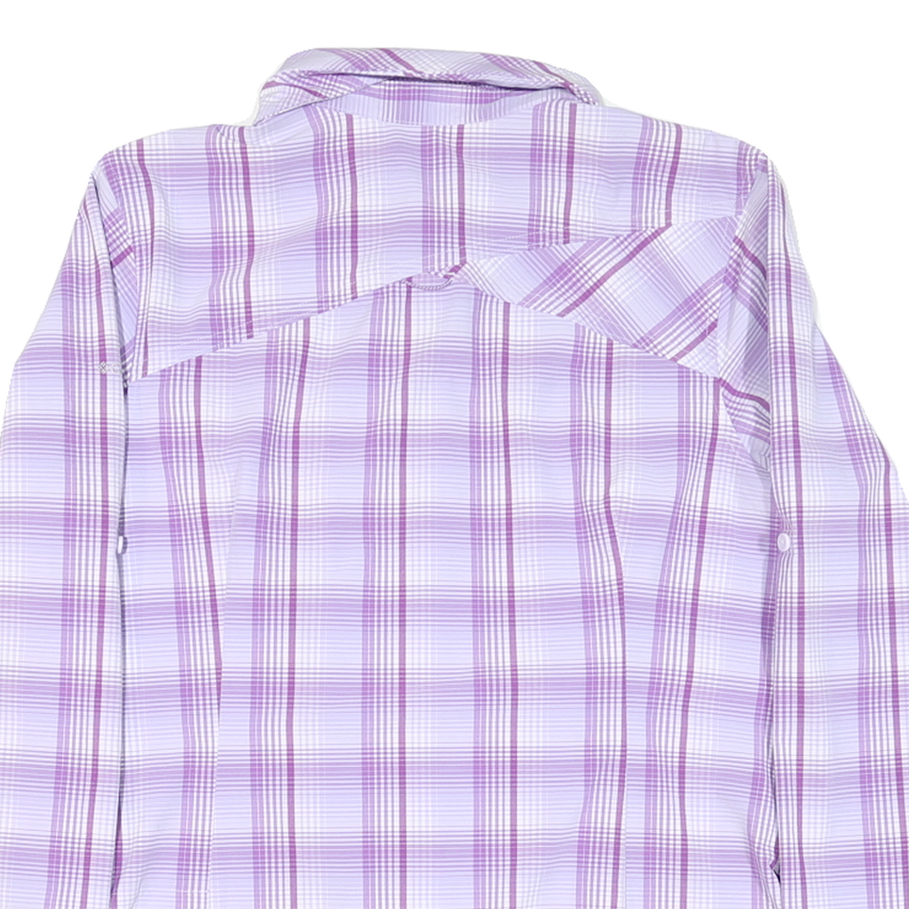 COLUMBIA Womens Purple & White Plaid Shirt XL Outdoor Casual Long Sleeve Button