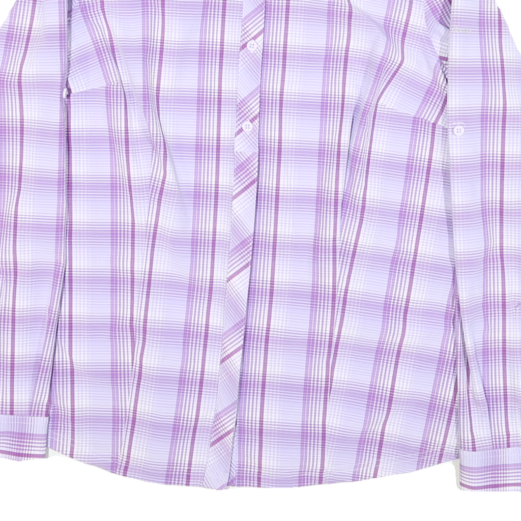 COLUMBIA Womens Purple & White Plaid Shirt XL Outdoor Casual Long Sleeve Button