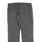 DICKIES Mens Cotton Blend Black Relaxed Straight Trousers W36 L29 Workwear