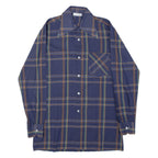 MASTER SHIRT Mens Shirt Blue Plaid Long Sleeve M
