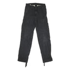 CARHARTT Mens Cotton Blend Black Regular Cargo Trousers W27 L30 Workwear Utility